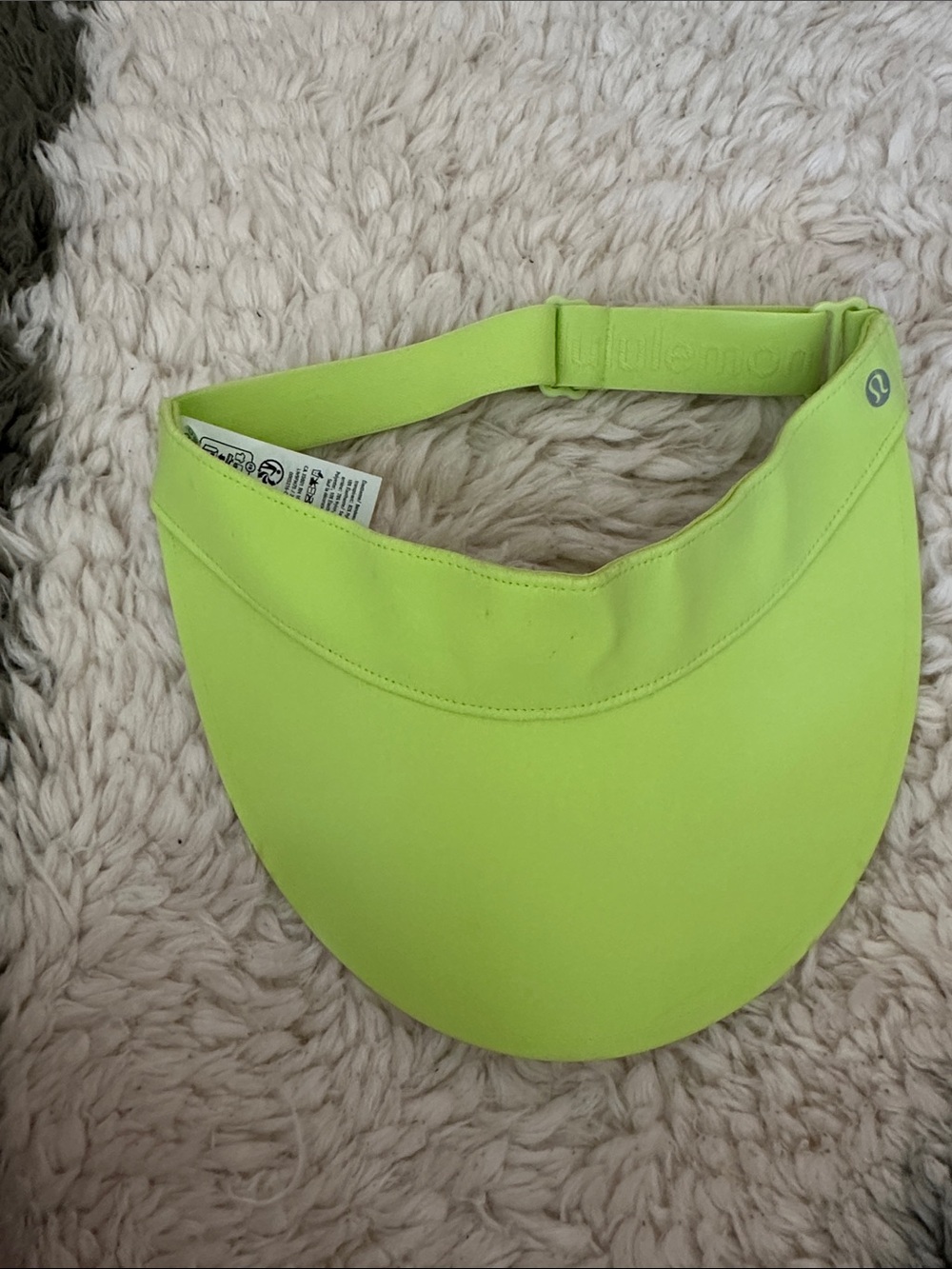 lululemon Neon Lime Green fast paced running Visor